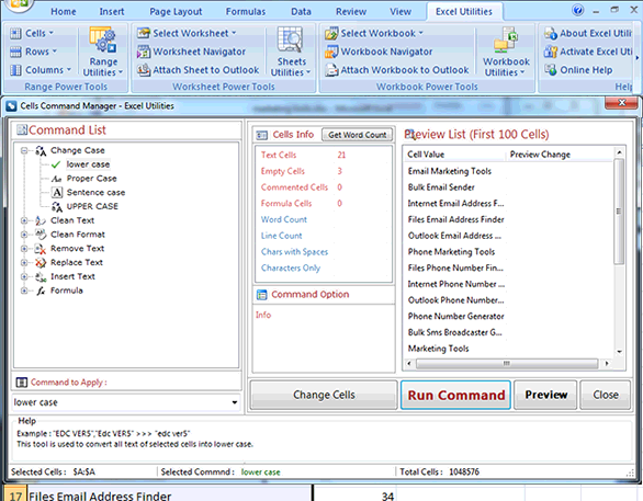 Excel Utilities 2.3.0