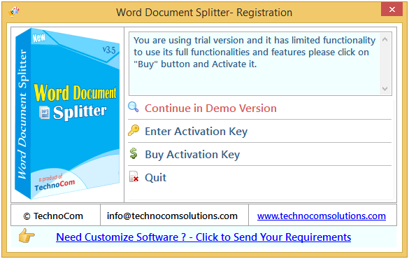 Word Document Splitter
