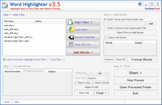 Batch Word Highlighter screenshot