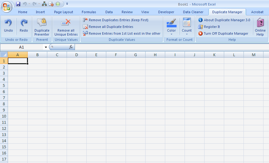 Excel Duplicate Manager screenshot