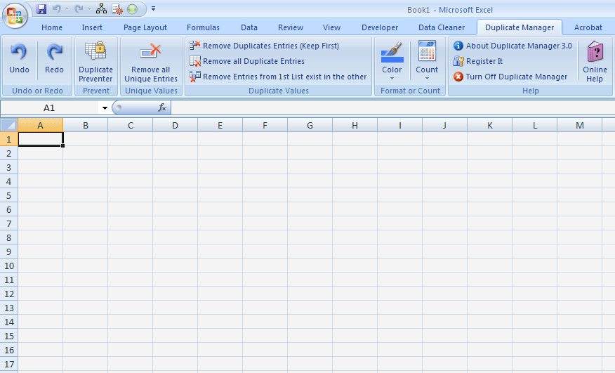 Windows 8 Excel Duplicate Manager full