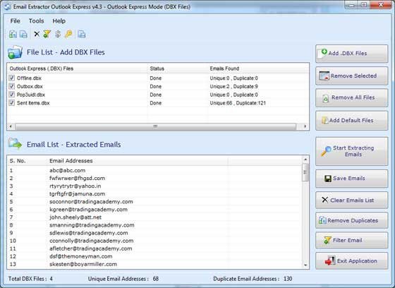 Email Extractor Outlook Express screenshot