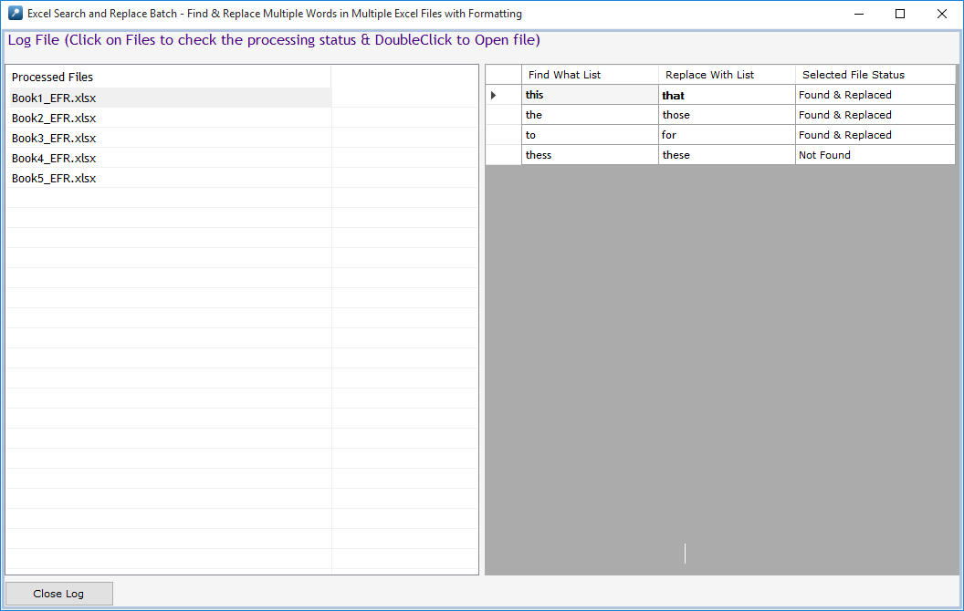 Excel Search and Replace