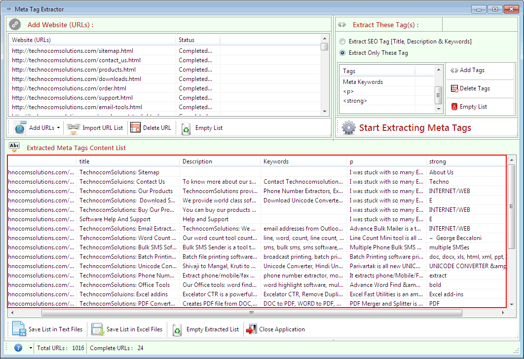 Meta Tag Extractor