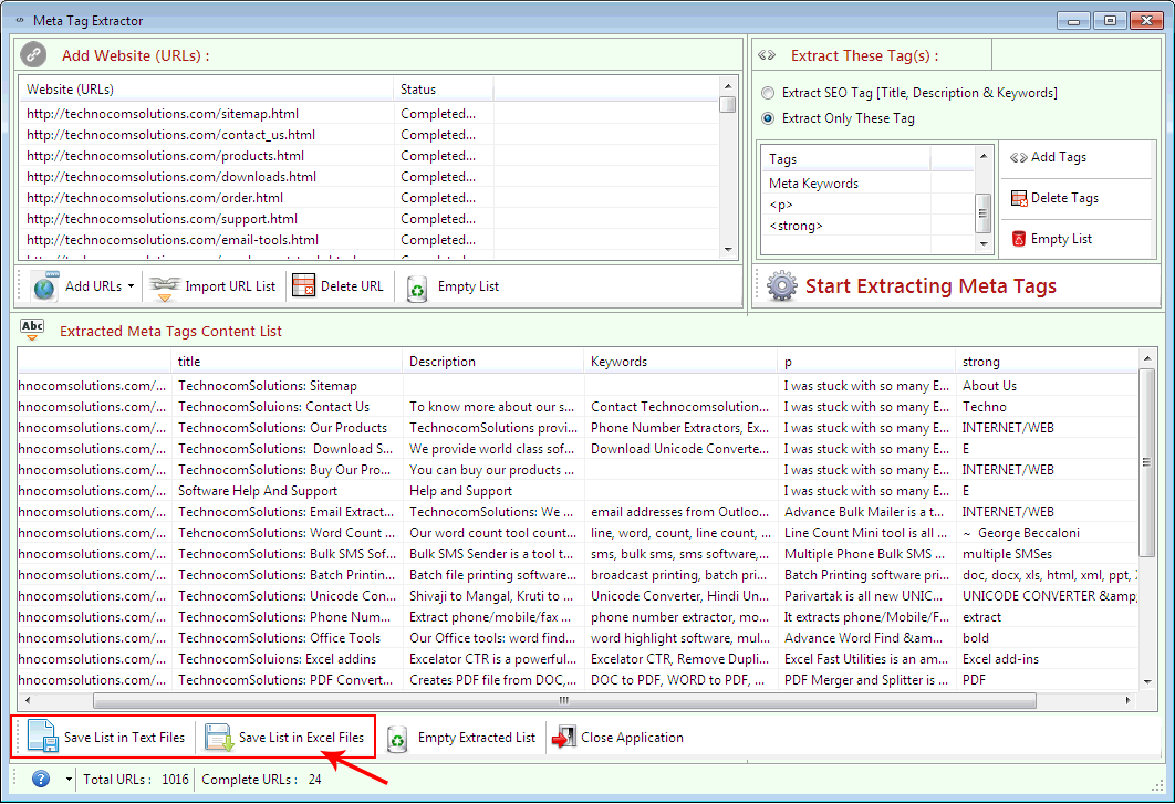 Meta Tag Extractor